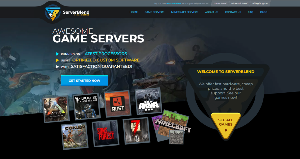 ServerBlend website landing page