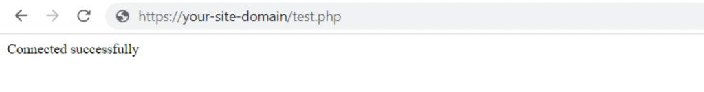 php-test-script-indicates-successful-database-connection