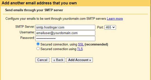 Configuring Gmail to send emails as a custom domain.