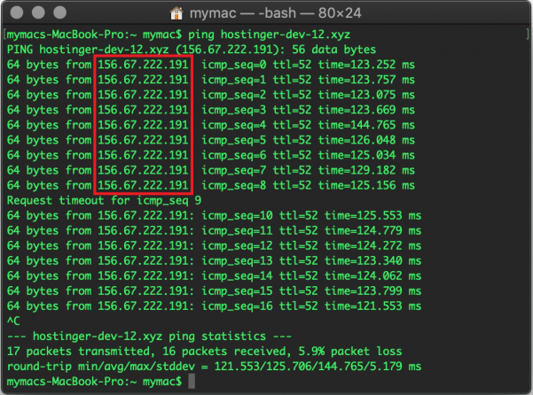 Checking your domain's current A record value using Mac terminal