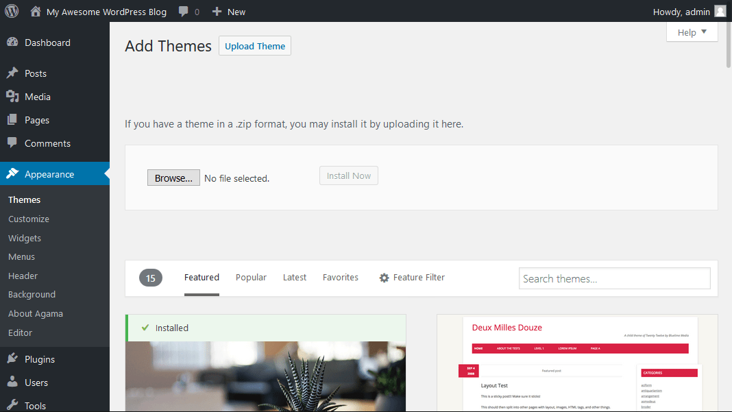 WordPress Upload Theme