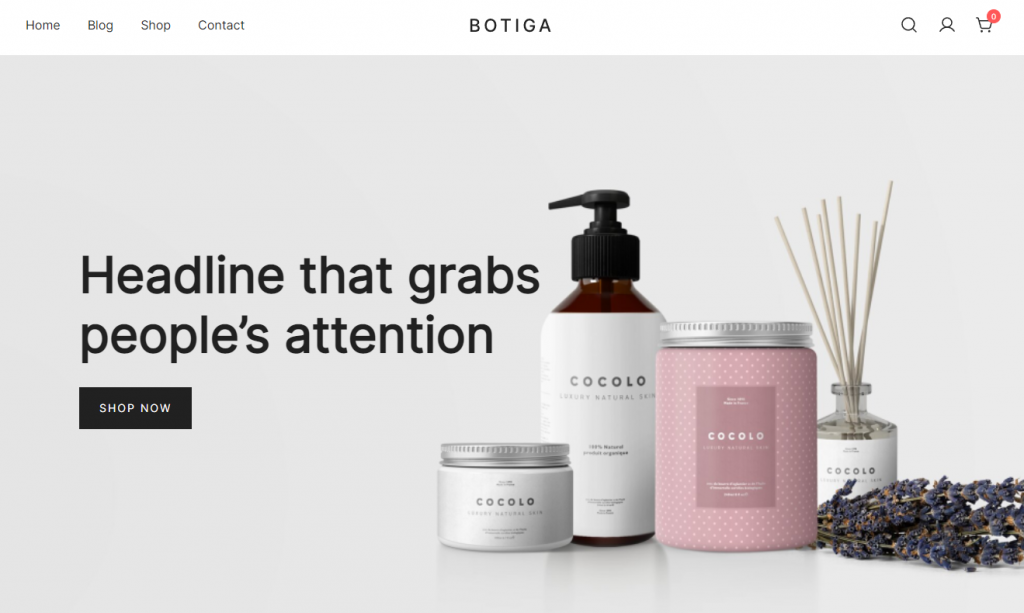 A demo of the Botiga WordPress theme