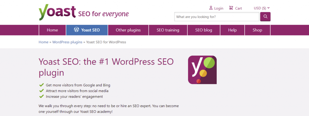 Screenshot showing SEO Yoast plugin