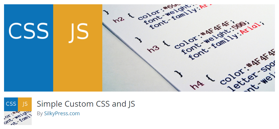 Simple Custom CSS and JS plugin banner