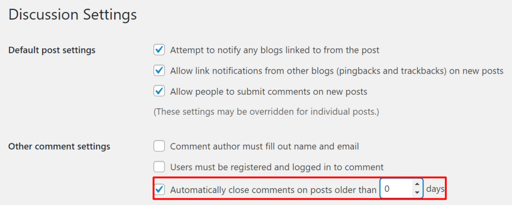 emove comment forms on every page - automatically disable comments