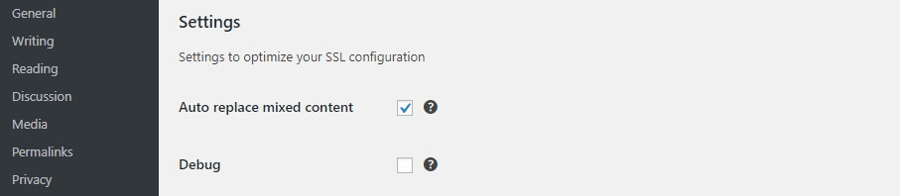 Fixing the WordPress mixed content error in the Settings page in the admin panel.