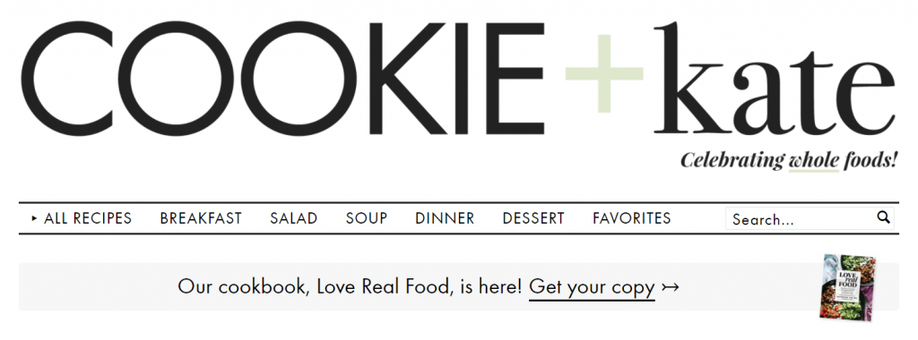 cookie and kate is a great example of a vegetarian food blog