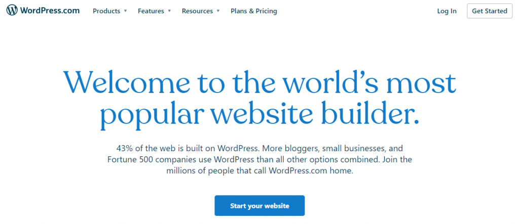 WordPress.com homepage
