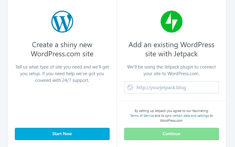 Comparing the process of starting a blog with WordPress.org vs WordPress.com.