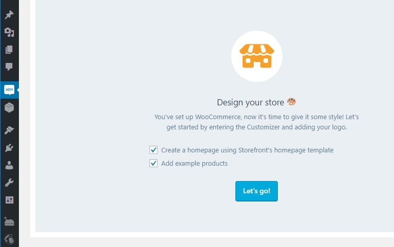 The new WooCommerce tab.