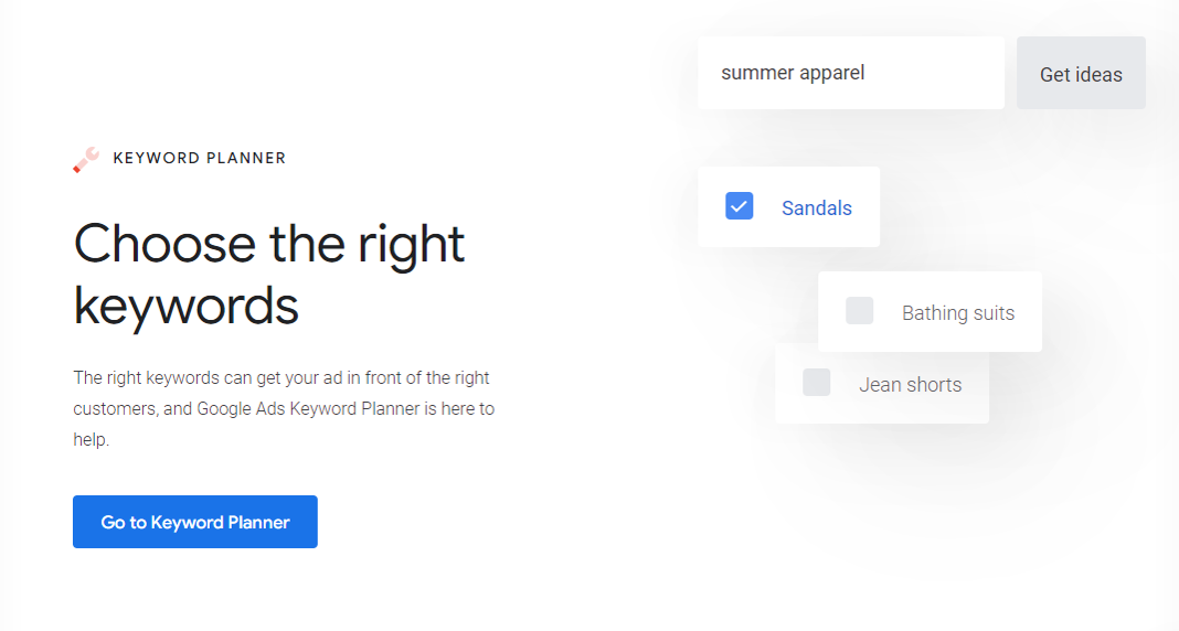 Google Ads Keyword Planner Homepage