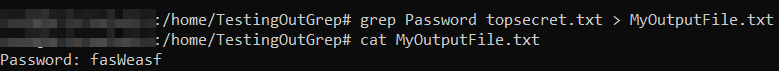 Printing out grep command pattern matches to a txt file