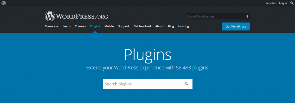 Screenshot showing WordPress plugin section