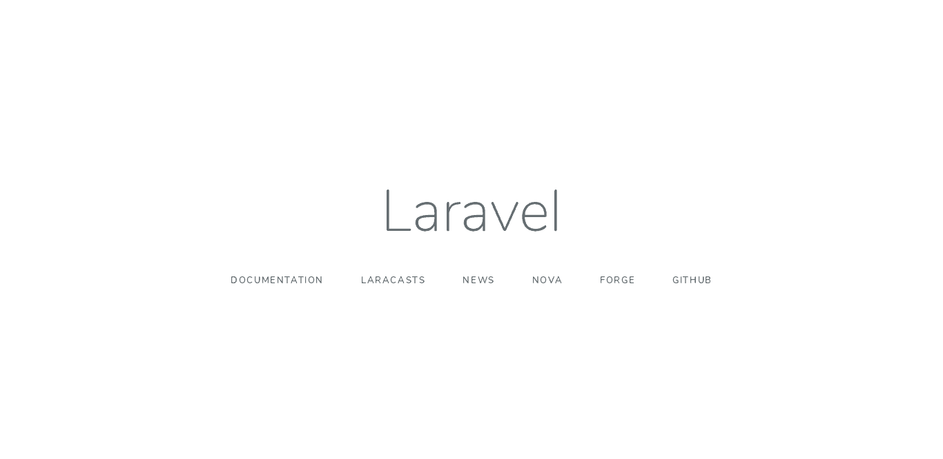 Laravel landing Page on a browser