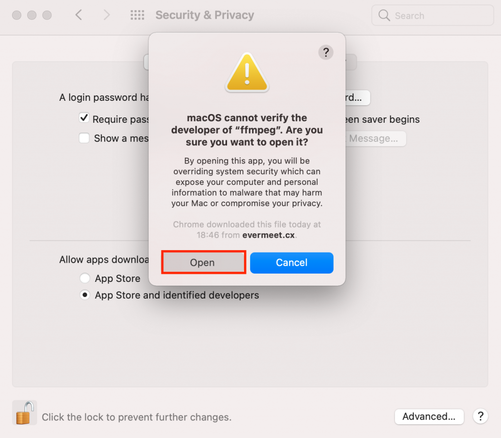 macOS security verification window