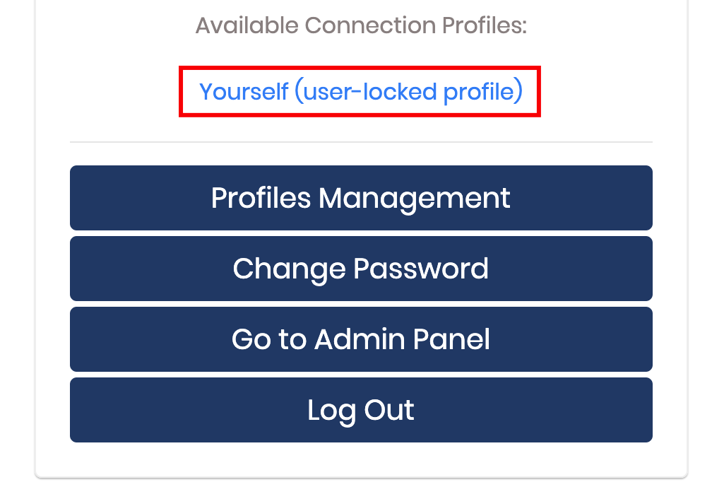 The main OpenVPN client dashboard view with profile download option highlighted
