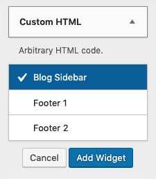 Adding Widget to the Homepage from the Custom HTML Menu