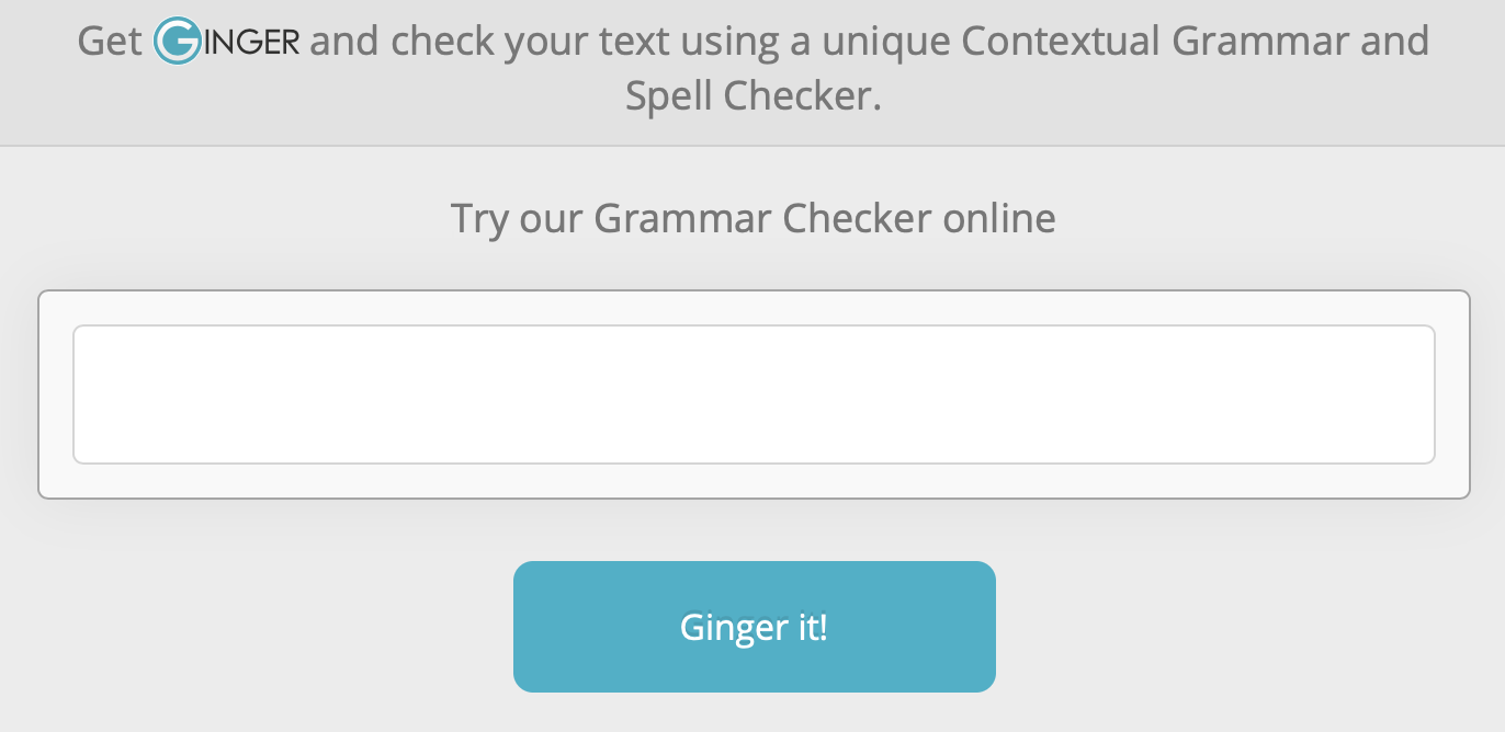 Ginger web-based grammar checker 