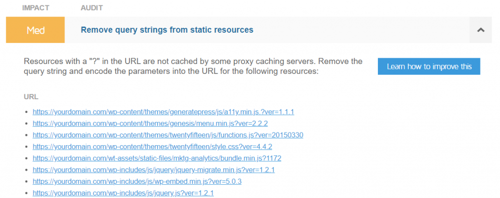 Recommendations to remove query strings from static resource 