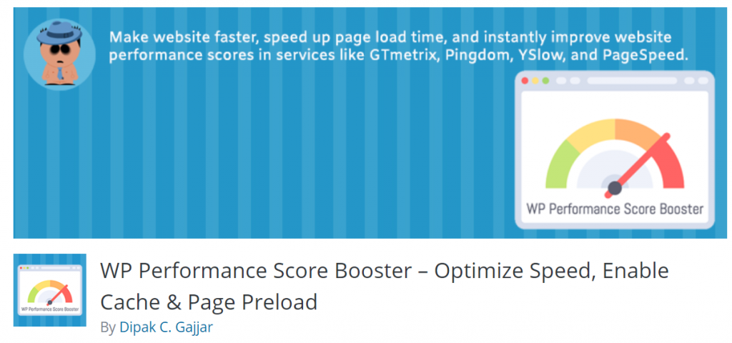 WP Performance Score Booster landing page