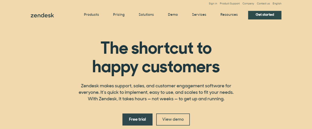 Zendesk live chat example