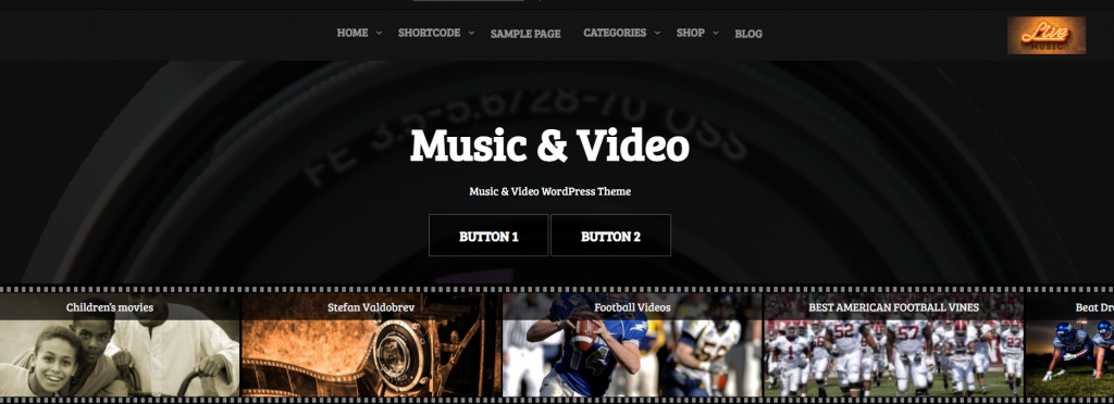 Music and Video WordPress theme