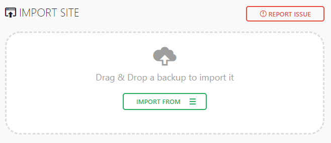Importing backup files using All-in-One WP Migration plugin.