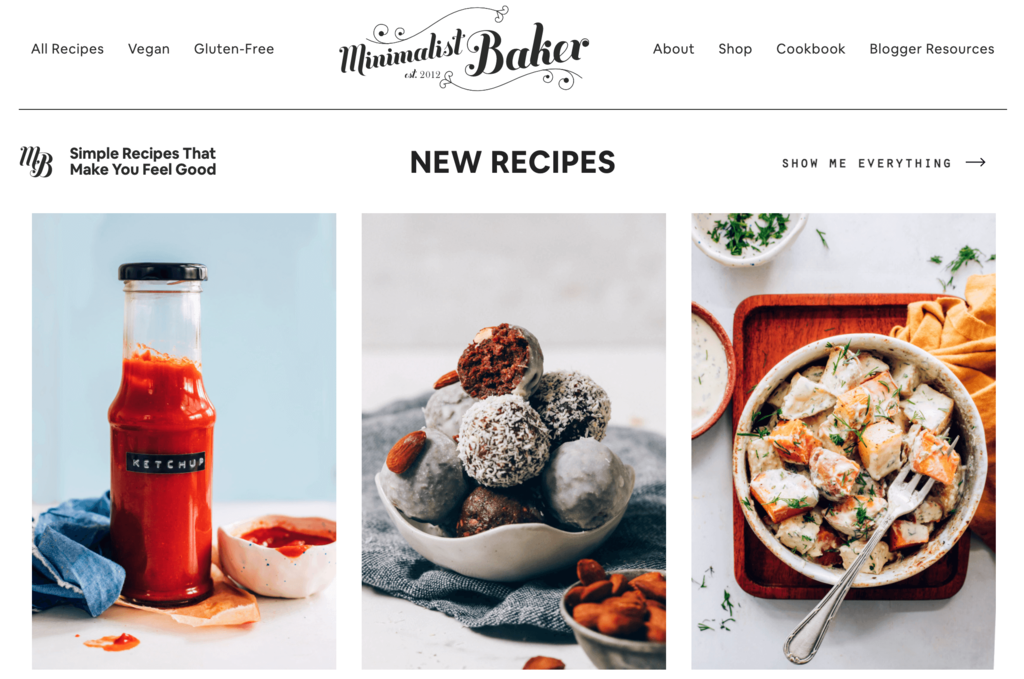 Minimalist Baker food blog