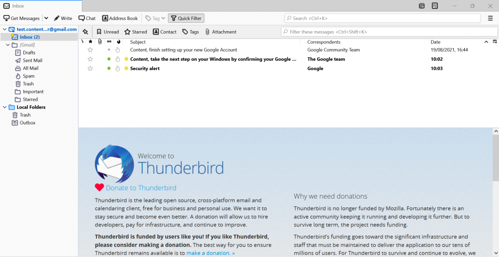 can you use thunderbird with mailbird