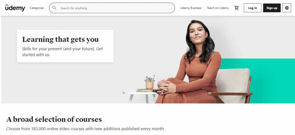 udemy website homepage