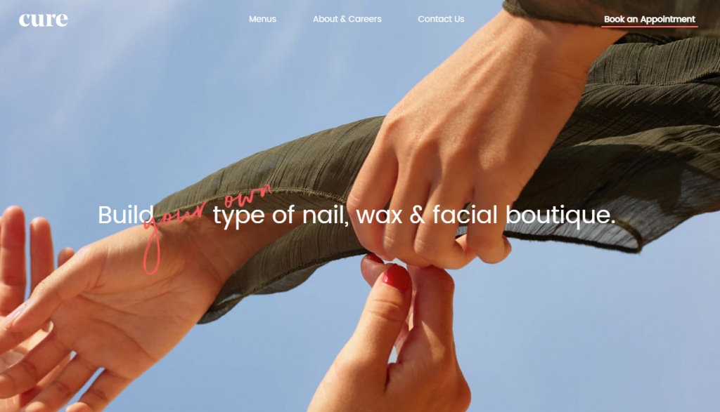 Cure Nails' homepage