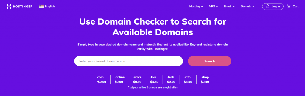 Hostinger domain name checker