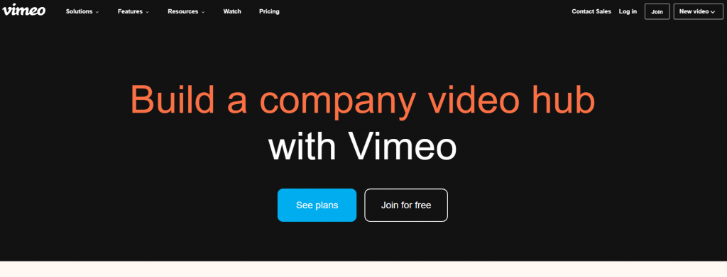 Vimeo's official website
