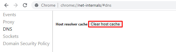 Clear host cache on Google Chrome.