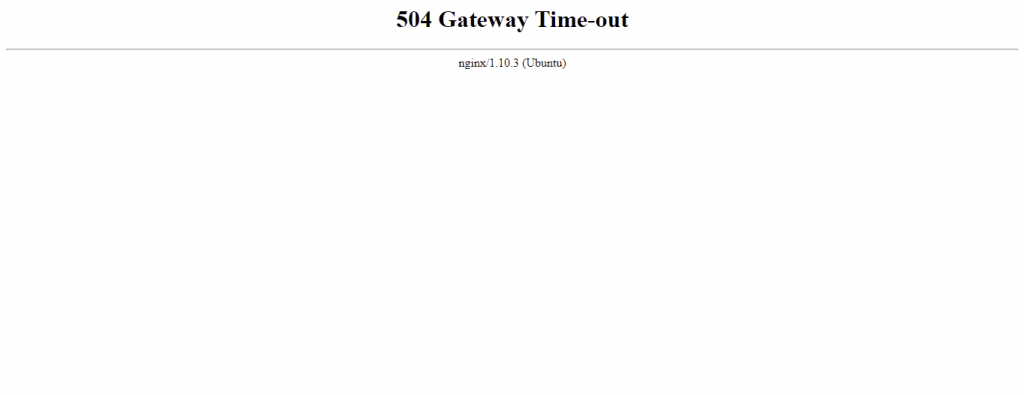 504 error page indicating the issue is related to an Nginx server error,