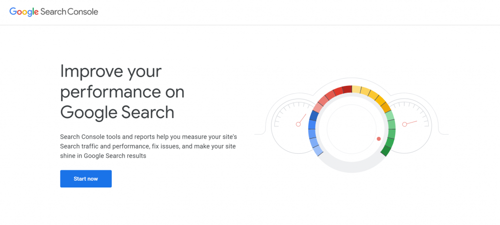 Google Search Console homepage