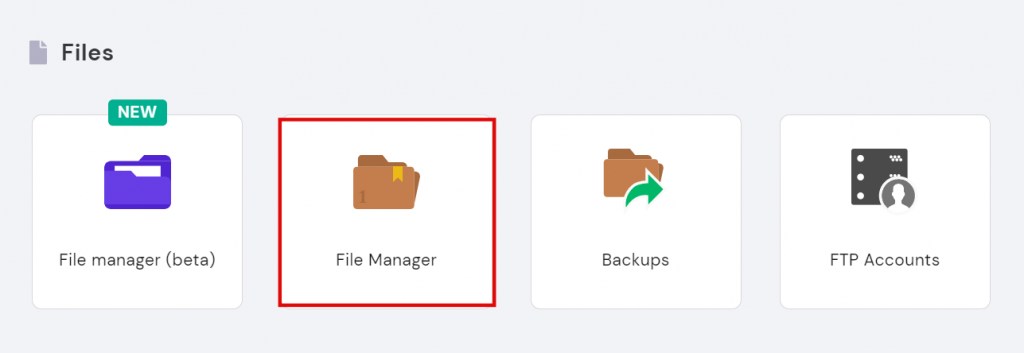 hPanel's File Manager