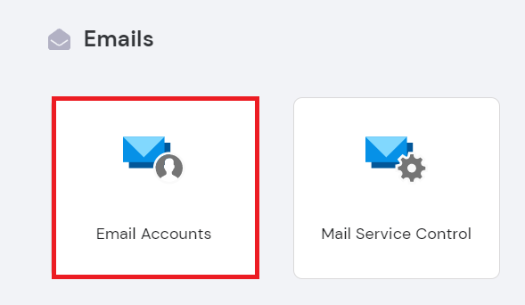 Emails section on the hPanel dashboard