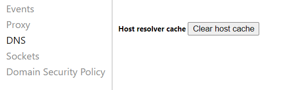 Flushing DNS cache in Chrome