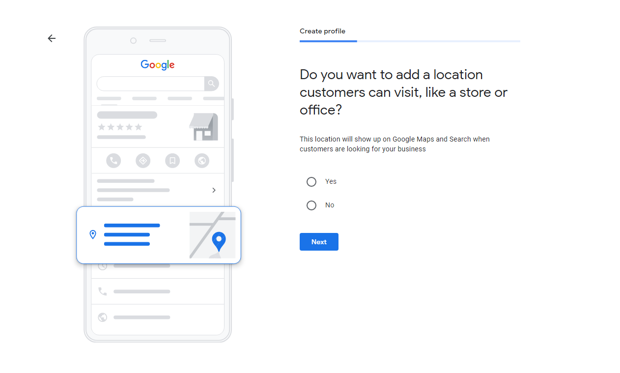 Google My Business add location