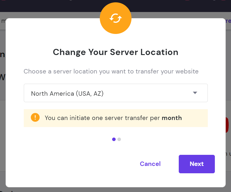 The change your server location settings in hPanel
