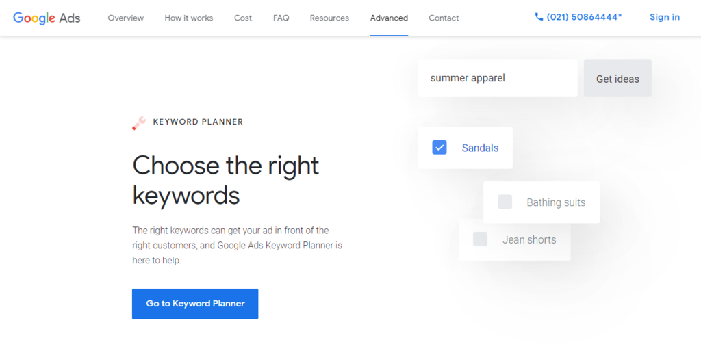 The homepage of Google Keyword Planner - the blogging for SEO tool. 