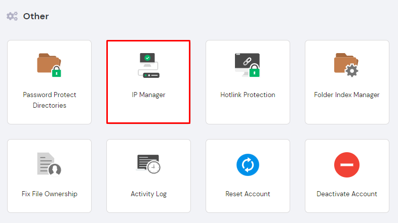 IP Manager on hPanel.
