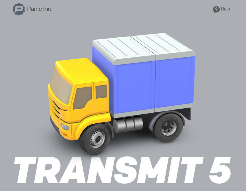 Transmit's homepage.