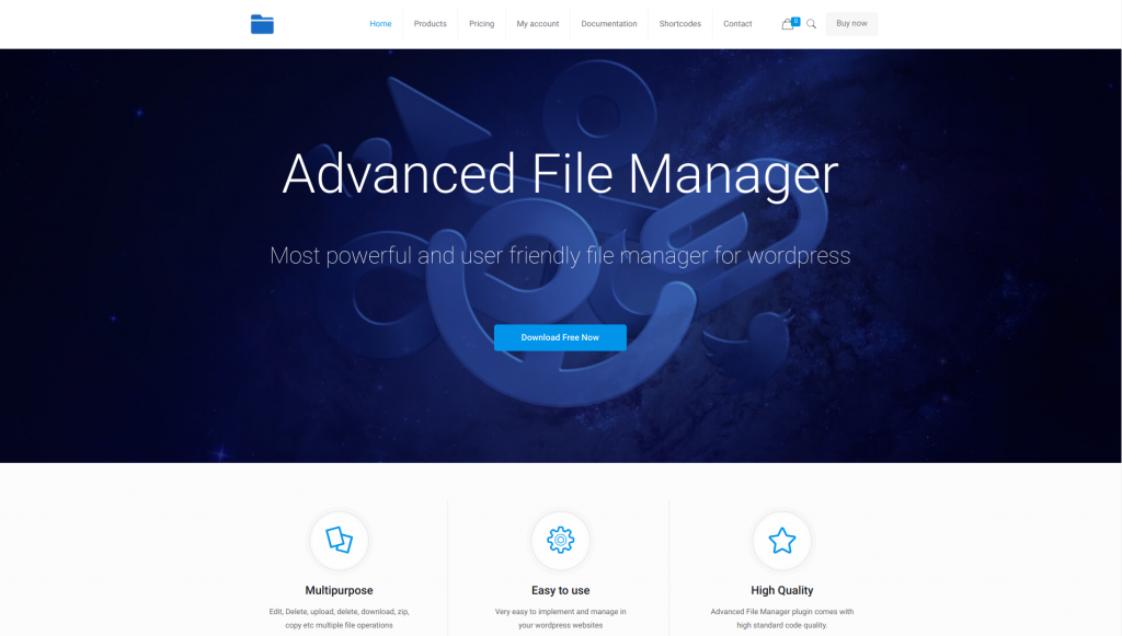 a screenshot of the Advanced File Manager's official website