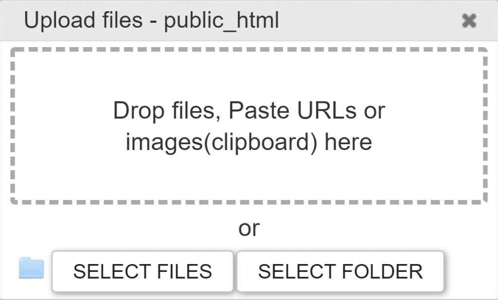 a screenshot of the WP File Manager's pop-up window