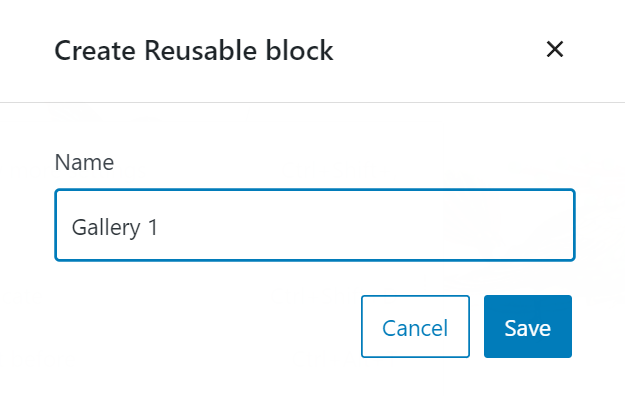 Name the reusable block in the WordPress editor