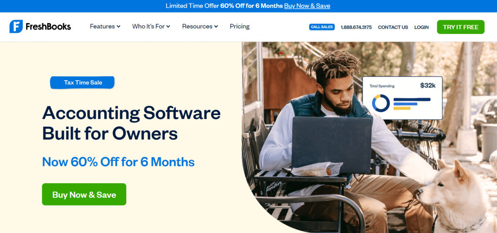 FreshBooks Accounting Software Built for Owners homepage