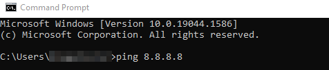 The Ping command on the Windows Command Prompt