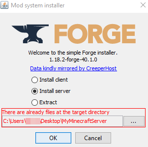 Forge server installer, very popular add-on to install mods